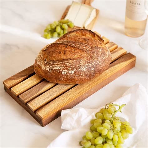 Buy Villa Acacia Wood Bread Board - 12 x 7 in Handcrafted Wooden ...