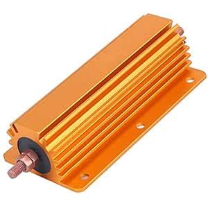 Power Aluminum Shell Wire-wound Resistor, RX24 200W 1R(1Ohm) Gold Tone ...