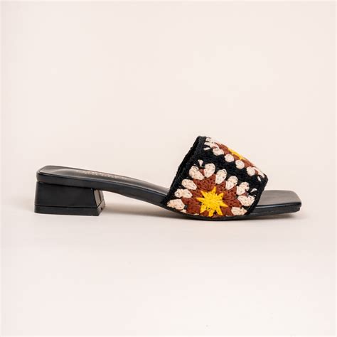 Bohemian Bliss - Black Crochet Slide-on – Forever Shoe Bazar