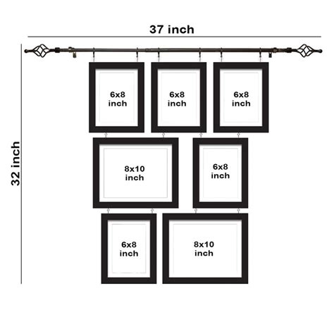 Art Street Set of 7 Chandelier Photo Frame For Wall Decoartion With Ha ...