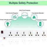 6 Socket 6 Switch Junction Box with Switch, Extension Cord – FEDUS