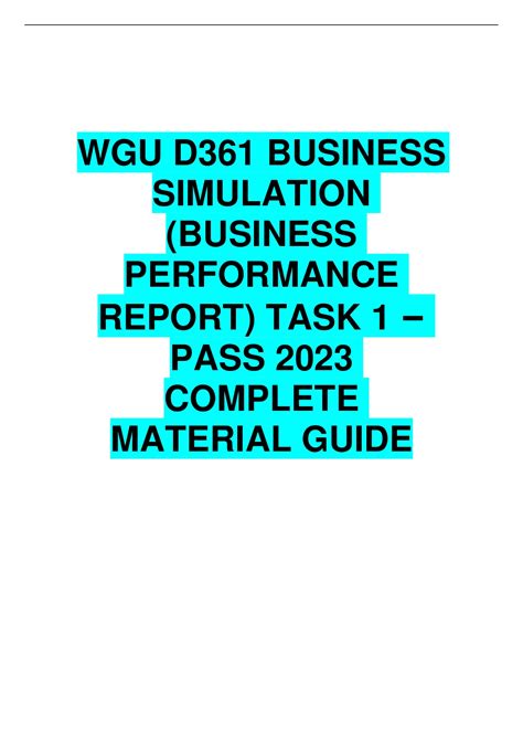 Image result for Business Simulation D361 Task 1