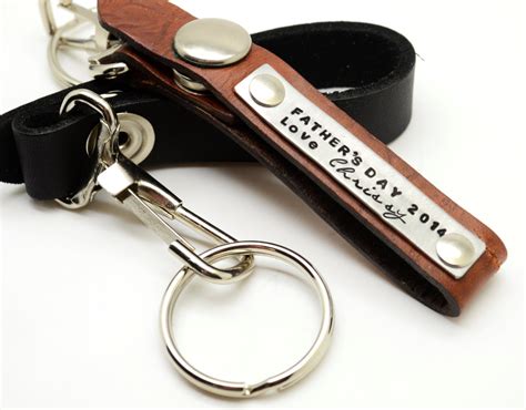Personalized Leather Key Chain Men's Keychain Gift for