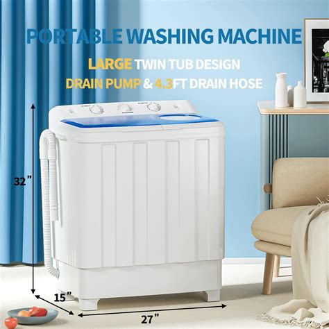 Buy VCJ Portable Washing Machine, Twin Tub Washing Machine Laundry ...