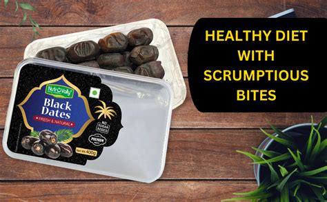 NutroVally Black Dates (400gm) | Healthy & Nutritious khajur Dry Fruits ...