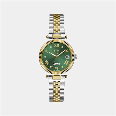 GC Dress Women Green Stainless Steel Watch Z01019L9MF – Just In Time