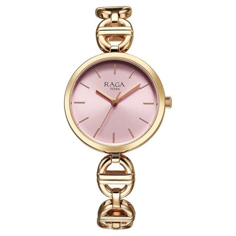 Buy Online Titan Raga Showstopper Quartz Analog Rose Gold Dial Metal ...