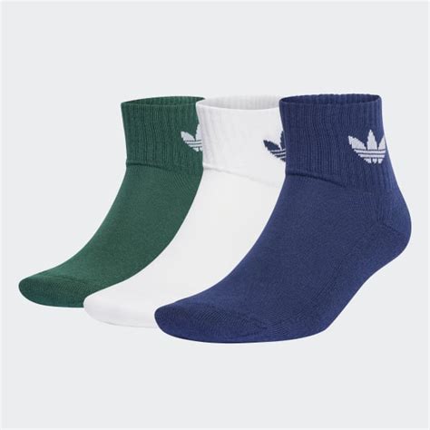 adidas Mid Crew Socks 3 Pairs - White | Free Shipping with adiClub