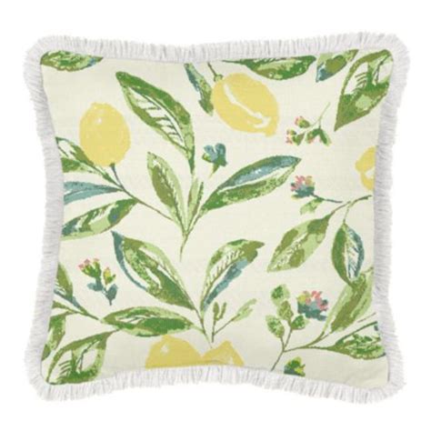 Lisbon Citrus Fringed Outdoor Throw Pillow with Sunbrella Acrylic