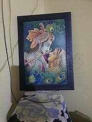 eCraftIndia Radha Krishna Matt Textured Framed UV Art Painting : Amazon ...