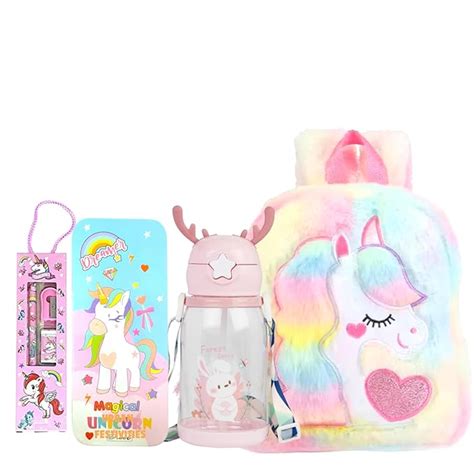 Urban Festivities Unicorn Gift Set for Girls (Set of 4) | Includes Fur ...