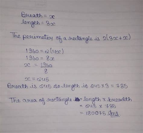 The Length Of A rectangle is 3 times its breadth.if the perimeter of ...