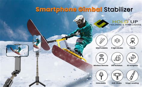 Hold Up Gimbal selfie with led fill light for phones Anti Shake 1-Axis ...