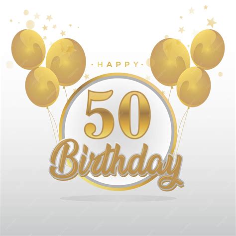 Happy 50th birthday balloons greeting card background. balloons ...