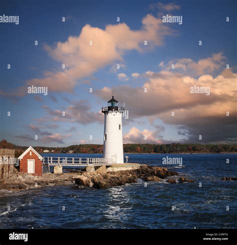 A Typical New England Sky Over The Portsmouth Harbor Lighthouse, New ...
