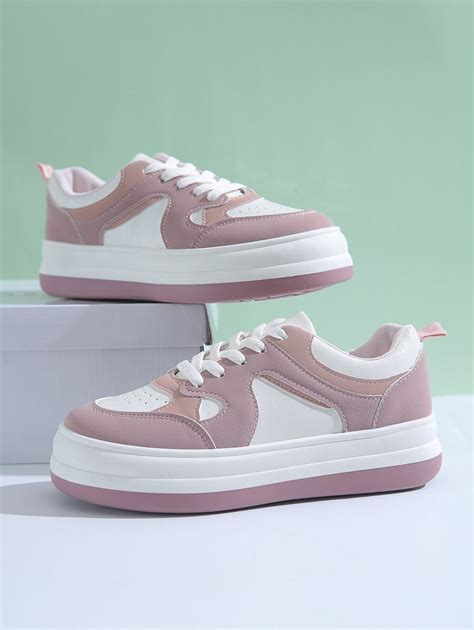 Colorblock Lace-up Front Skate Shoes | SHEIN USA