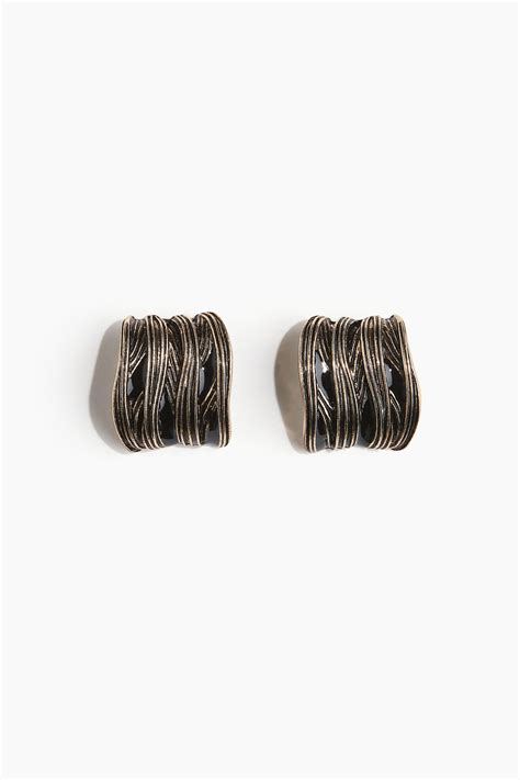 Women's Gold-coloured/Black Fluted earrings | H&M IN