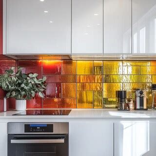 Coastal Triangular High-Gloss Tile Wall for Kitchen