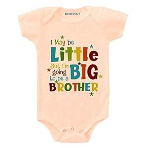 Buy KNITROOT Sibling Love Baby Romper Half Slevees Envelope Neck I may ...