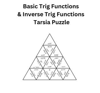 Trig functions and inverse trig functions tarsia puzzle (sin, cos, tan)