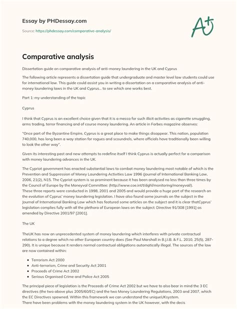 Comparative analysis - PHDessay.com