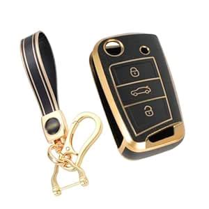 SPINFO® Premium Soft TPU Leather Pattern Key Cover and keychain ...