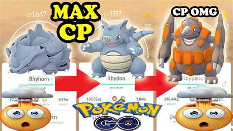 MAX CP RHYHORN evolution into RHYDON and RHYPERIOR in Pokemon GO ...