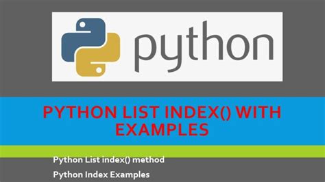 Image result for Define an Index in Python