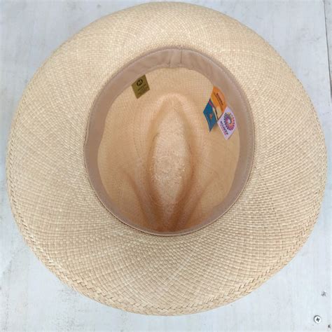新品同様/エクアアンディーノEcua Andino/ハンドメイド/ロングブリム/パナマハット/ストローハット/ベージュ/M/O07122 ...