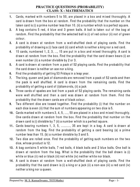 Image result for Probability Class 10 Exercise