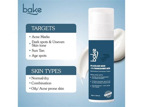 Buy BAKE 10% Azelaic Acid + 5% Tranexamic Acid Pigmentation Corrector ...