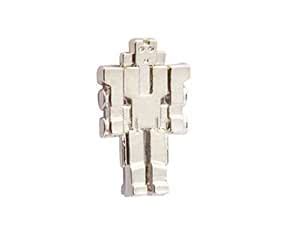 Buy Knighthood Silver Reto Robot Lapel Pin Badge Coat Suit Jacket ...