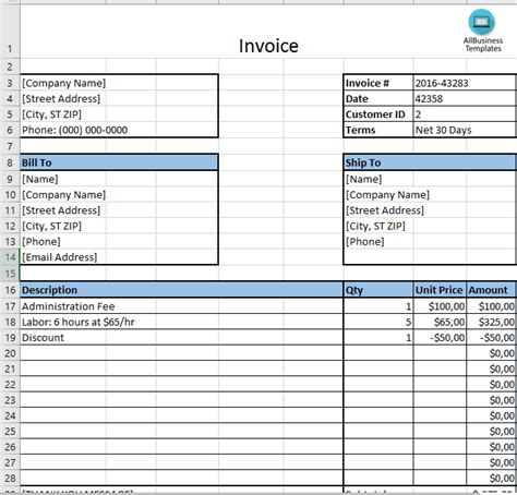 Image result for Invoice Form Example