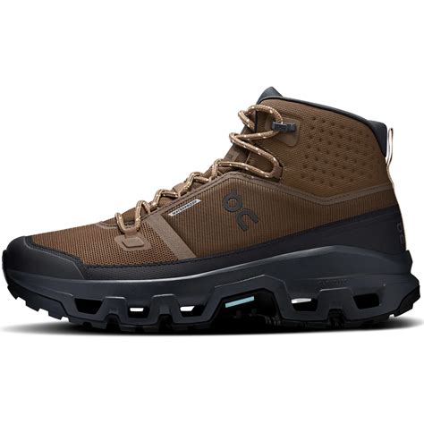 ON Mens Cloudrock Mid Waterproof Shoes - Earth-Black