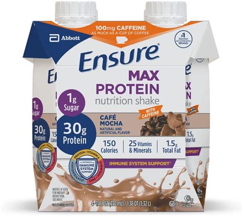 Amazon.com: Ensure Max Protein Nutrition Shake With 30g of Protein, 1g ...