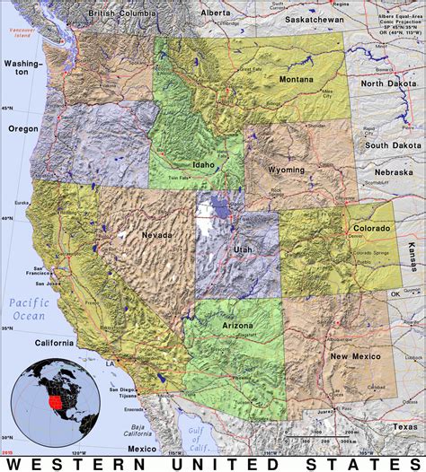 Western United States · Public Domain Mapspat, The Free, Open With Printable Map Of West Coast ...