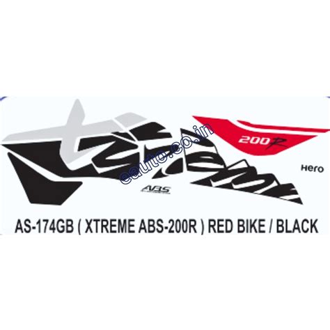 Graphics Sticker Set for Hero Xtreme 200R | ABS | Red Vehicle | Black
