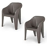 Supreme Futura Plastic Chairs for Home and Office (Set of 2, Wenge ...