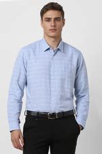 Buy Men Light Blue Slim Fit Stripe Full Sleeves Formal Shirt Online ...