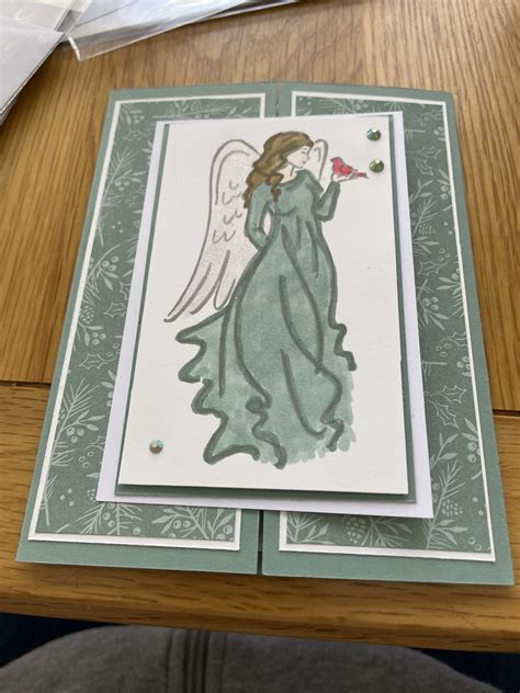 Angel Card with Flower | Angel tree cards, Embossed angel card, Angel ...