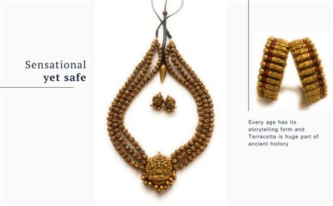 Buy Sanaa's Terracotta Jewellery Womens Kerala Palaka Choker Terracotta ...