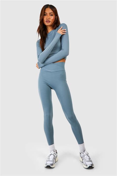 Tall Highwaist Supersoft Peached Sculpt Wrap Waist Legging | boohoo UK