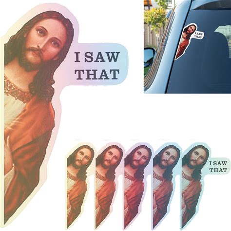 Buy 6 Pieces Jesus I Saw That Sticker Funny Jesus Vinyl Stickers for ...
