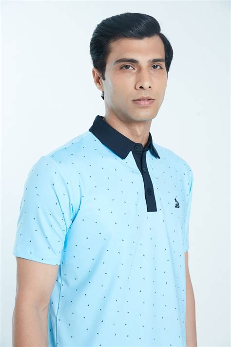 Athletic Drive Mens Polo Warbler – Sky Blue – Golf Garage
