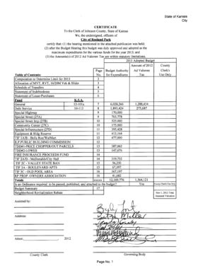 Fillable Online da ks City of Roeland Park - da ks Fax Email Print ...