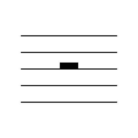 Minim or half rest symbol on staff flat vector isolated on white ...