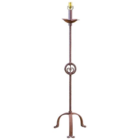 Antique French Forged Iron Floor Lamp at 1stDibs
