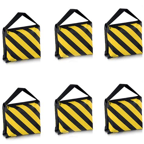 Neewer 6 Pack Dual Handle Sandbag, Black/Yellow Saddlebag for ...