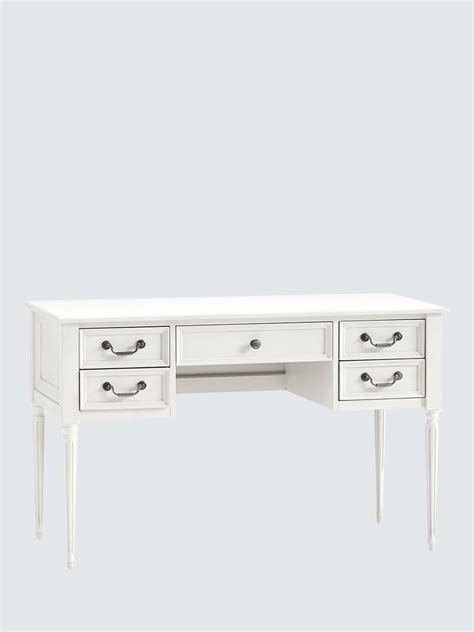 Pottery Barn Kids Blythe 5 Drawer Wood Desk, French White