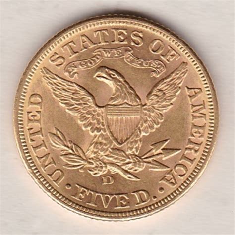 1907 D USA Five Dollars Gold Coin | Dorset Coin Company